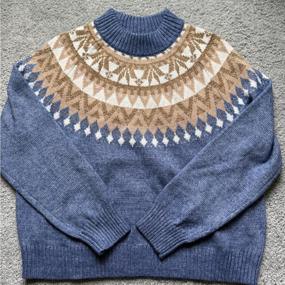 Tommy Hilfiger Womens Metallic Ribbed Trim Pullover Sweater‎ Large